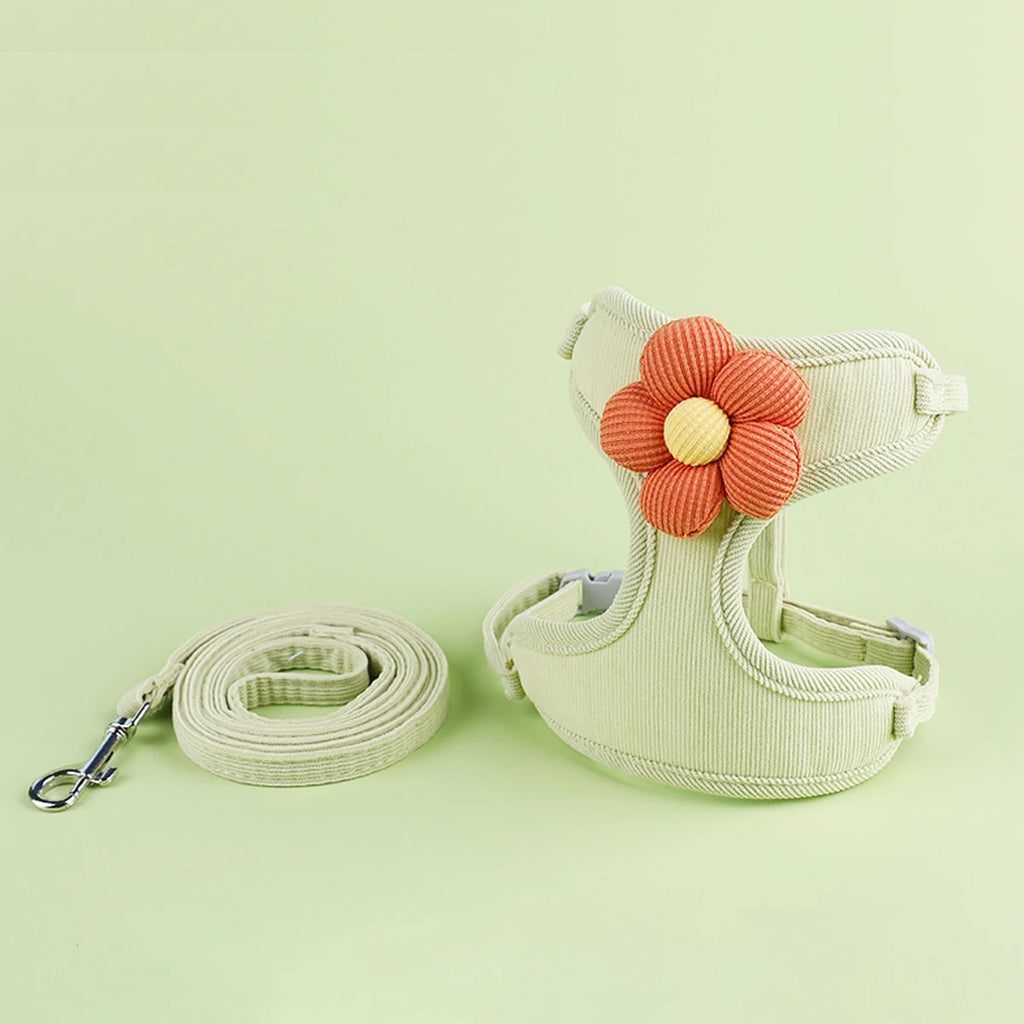 Cat Harness and Leash Sets Adjustable Dog Harness for Small Dog Leash Breashable Pet Harness Out Walking Dog Strap
