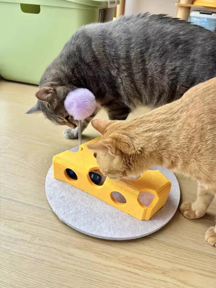 Interactive Cat Puzzle Plaything Puzzle Felt Box For Indoor Cats Kitten Mental Training Tools Hide And Seek Cat Agility Toys