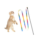 Rainbow Cloth Ribbon Cats Chaser Wand Toy Durable Cat Catcher Teaser Toys Lightweight Chromatic for Indoor Pet Playthings