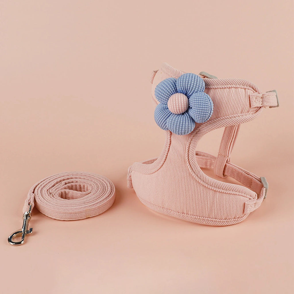 Cat Harness and Leash Sets Adjustable Dog Harness for Small Dog Leash Breashable Pet Harness Out Walking Dog Strap