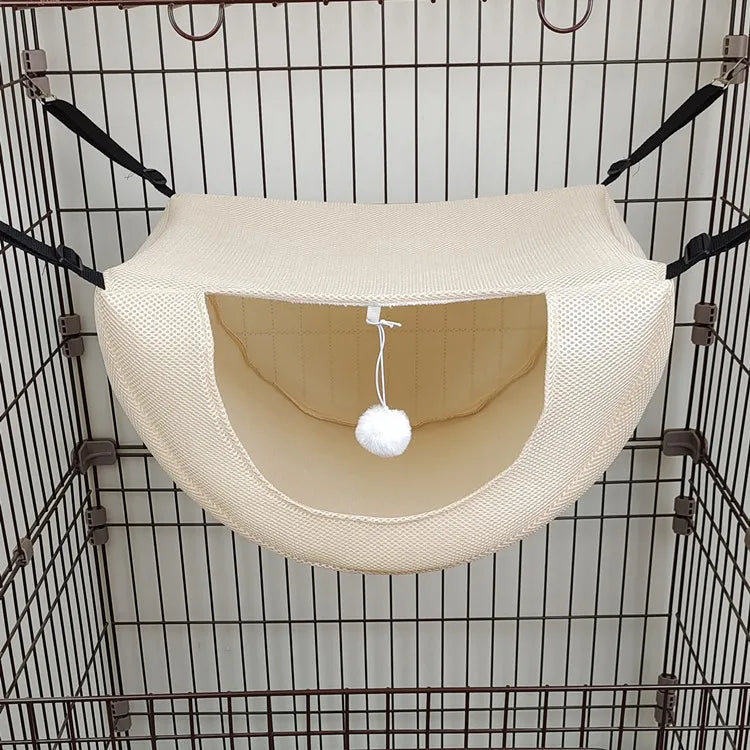 Sandwich mesh cat cage hammock cat bed summer breathable machine wash pet supplies small pet bed
